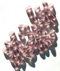 50 8x6mm Amethyst Flat Oval Glass Beads
